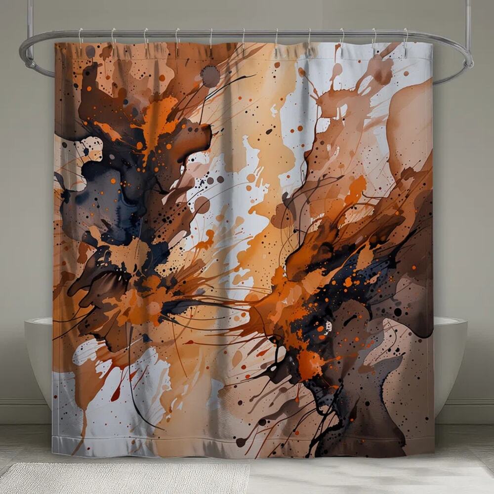 Abstract Splatter Shower Curtain
